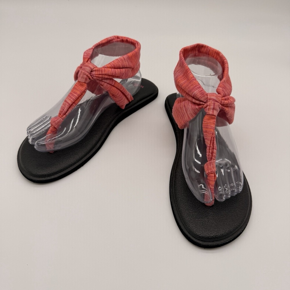 Sanuk Yoga Sling Ella Print Sandals US 10 Coral/Pink 1020241